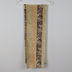 Vintage New York Studio 100% Silk Floral Geometric Scarf 58" x 10"